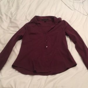 Maroon button up Professional Shirt. Express